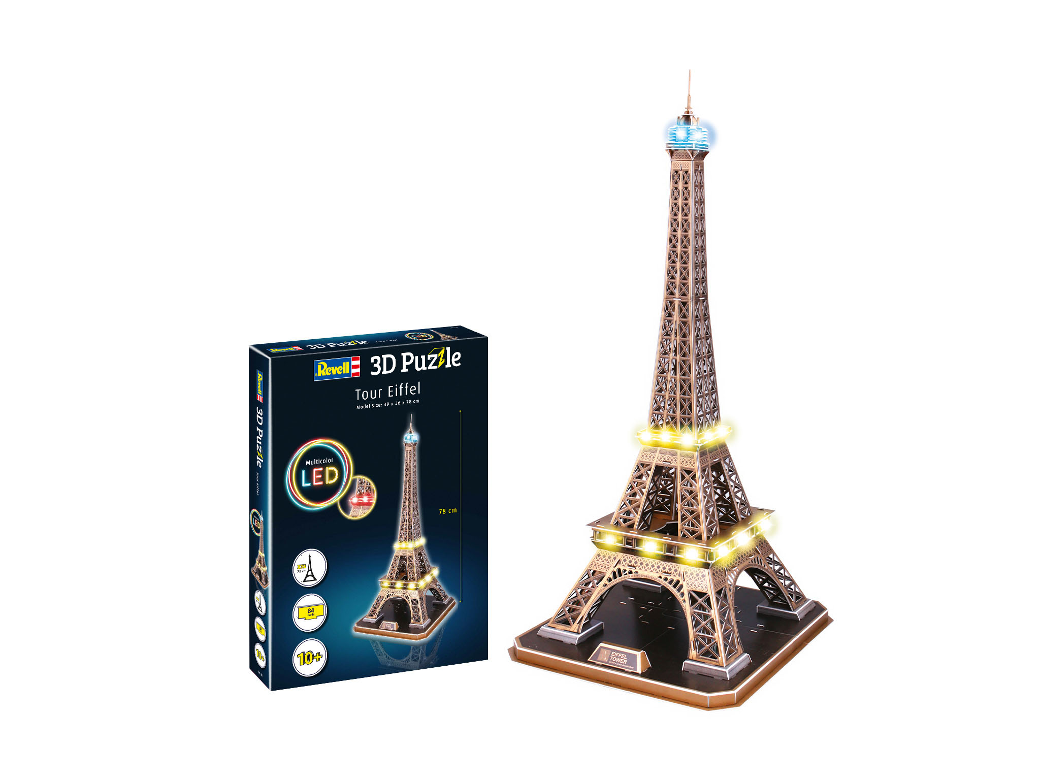 Zeldzaamheid zwaarlijvigheid club Revell 3D Puzzle Eiffel Toren met Multicolor LED verlichting 00150