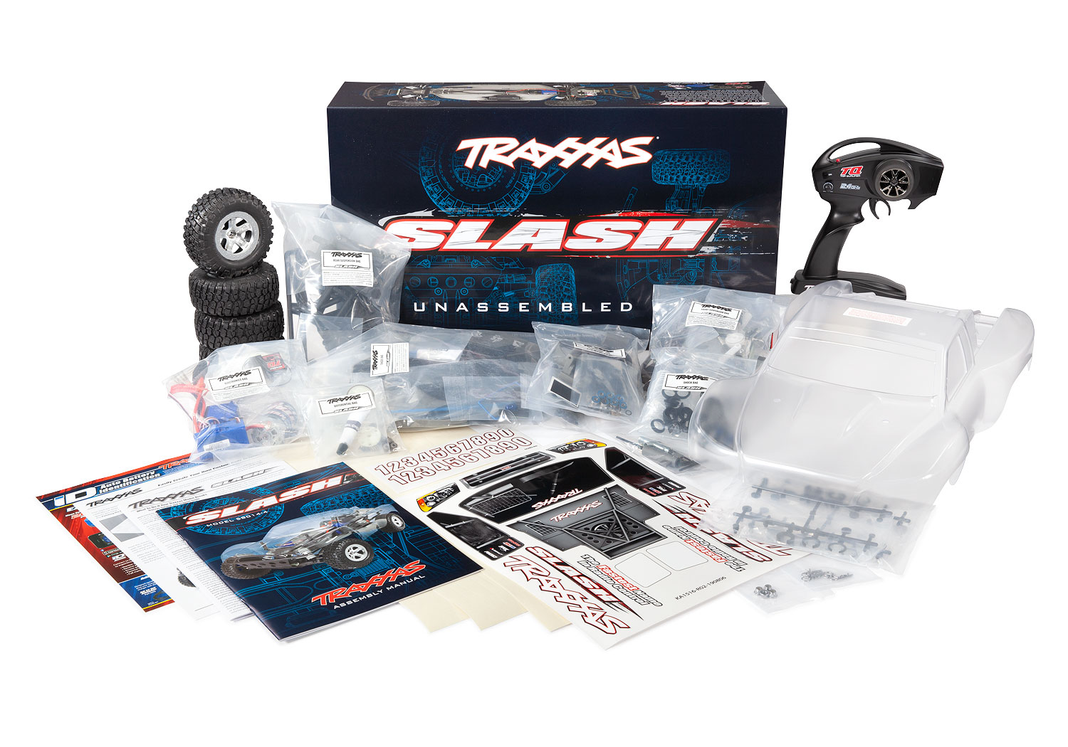 Traxxas Slash 2WD Builders Kit INCL TQ Zender, Servo en XL-5 Regelaar    58014-4