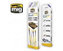 AMMO MIG-7604 Streaking and Vertical Surfaces Brush Set
