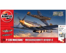 Airfix A50193 P-51D Mustang and Messerschmitt Bf109F-4 DOGFIGHT DOUBLES incl lijm, kwasten  en verf  1:72