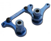 Steering bellcranks, drag link (blue-anodized T6 aluminum)/, TRX3743A