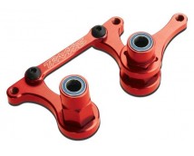 Steering bellcranks, drag link (red-anodized T6 aluminum)/ 5, TRX3743X