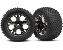 Tires & wheels, assembled, glued (2.8) (All-Star black chrom, TRX3770A