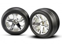 Tires & wheels, assembled, glued (2.8)(All-Star chrome wheel, TRX3771