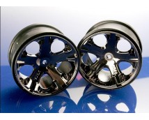Wheels, All-Star 2.8 (black chrome) (Rustler, Stampede rear, TRX3772A