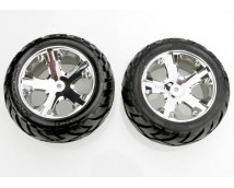 Tires & wheels, assembled, glued (All Star chrome wheels, An, TRX3773