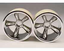 TRX Pro-Star chrome wheels (2) (front) (for 2.2 tires), TRX4174