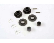 Pulley, 15-groove (2)/ axle pins (2)/ top shaft spacers (2), TRX4395