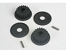 Pulleys, 20-groove (middle) (2)/flanges (2)/ axle pins (2), TRX4895