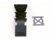 Skidplate, front plastic (black)/ stainless steel plate, TRX4937
