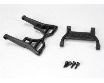 Wheelie bar arm (1)/ connector (1)/ 3x12 SS (hex drive) (4), TRX4974