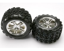 Tires & wheels, assembled, glued (SS (Split Spoke) chrome wh, TRX5174