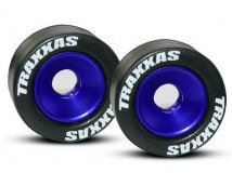 Wheels, aluminum (blue-anodized) (2)/ 5x8mm ball bearings (4, TRX5186A