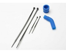Pipe coupler, molded (blue)/ exhaust deflecter (rubber, blue, TRX5245