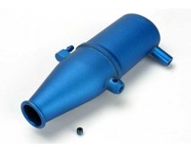 Tuned pipe, aluminum, blue-anodized (dual chamber with press, TRX5342