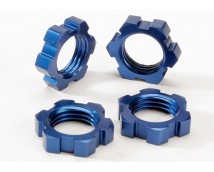 Wheel nuts, splined, 17mm (blue-anodized) (4), TRX5353