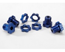 Wheel hubs, splined, 17mm (blue-anodized) (4)/ wheel nuts, s, TRX5353X