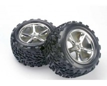 Tires & wheels, assembled, glued (Gemini chrome wheels, Talo, TRX5374