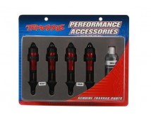 Shocks, GTR aluminum, red-anodized bodies with TiN shafts (f, TRX5460R