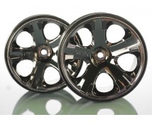 Wheels, All-Star 2.8 (black chrome) (nitro rear/ electric fr, TRX5576A