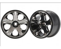 Wheels, All-Star 2.8 (black chrome) (nitro front) (2), TRX5577A