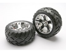 Tires & wheels, assembled, glued (All-Star chrome wheels, An, TRX5577R