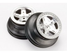 Wheels, SCT satin chrome, beadlock style, dual profile (2.2, TRX5872