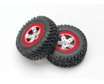 Tires & wheels, assembled, glued (SCT satin chrome wheels, r, TRX5873A