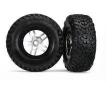 Tires & wheels, glued on SCT Black chrome wheels TSM S1 comp, TRX5889R