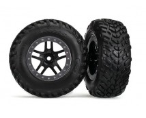 Tires & Wheels, Assembled, Glued (Sct Split-Spoke Black, Sat, TRX5890