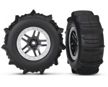 Tires & Wheels, Assembled, Glued Paddle (Sct Split- Black,, TRX5891