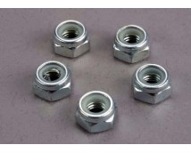 Nuts, 6mm nylon locking (wheel nuts 1/6 and 1/5 scale) (5), TRX6081