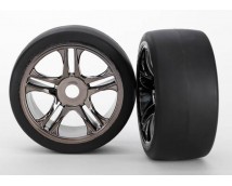Tires & wheels, assembled, glued (split-spoke, black chrome, TRX6477