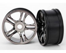 Wheels, split-spoke (black chrome) (front) (2), TRX6478