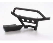 Bumper, front/ skidplate, front (black), TRX6735