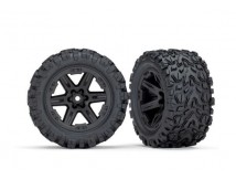 Tires & wheels, assembled, glued (2.8) ( (Rustler 4X4 black wheels, Talon Extrem