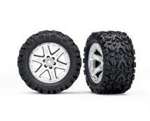 Tires & wheels, assembled, glued (2.8) (RXT Satin chrome wheels, Talon Extreme, TRX6774R