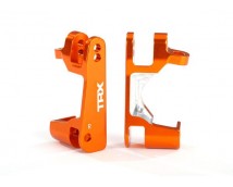 Caster blocks (c-hubs), 6061-T6 aluminum (orange-anodized), left & right