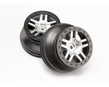 Wheels, SCT Split-Spoke, satin chrome, beadlock style, dual, TRX6872