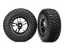 Tires & wheels, assembled, glued (SCT Split-Spoke black chrome beadlock style wh