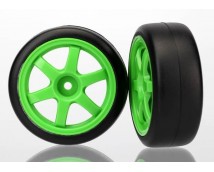 Tires and wheels, assembled, glued (Volk Racing TE37 green w, TRX7375A
