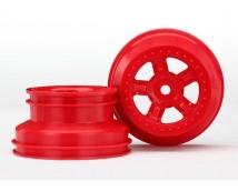 Wheels, SCT RED, beadlock style, dual profile (1.8' inner, 1, TRX7673R