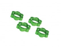 Wheel nuts, splined, 17mm, serrated (green-anodized) (4), TRX7758G