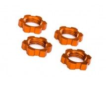 Wheel nuts, splined, 17mm, serrated (orange-anodized) (4)