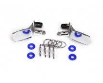 Mirrors, side, chrome (left & right)/ o-rings (4)/ body clips (4) (fits #8130 bo, TRX8133