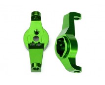 Caster blocks, 6061-T6 aluminum (green-anodized), left and right