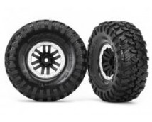 Tires and wheels, assembled, glued (TRX-4 satin beadlock wheels, Canyon Trail 1.