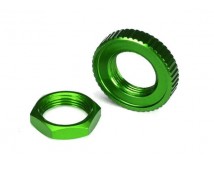 Servo saver nuts, aluminum, green-anodized (hex (1) serrated, TRX8345G