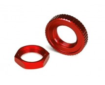 Servo saver nuts, aluminum, red-anodized (hex (1) serrated, TRX8345R