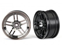 Wheels, 1.9' split-spoke (black chrome) (front) (2), TRX8371
